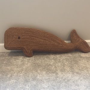 Adorable wicker whale decor